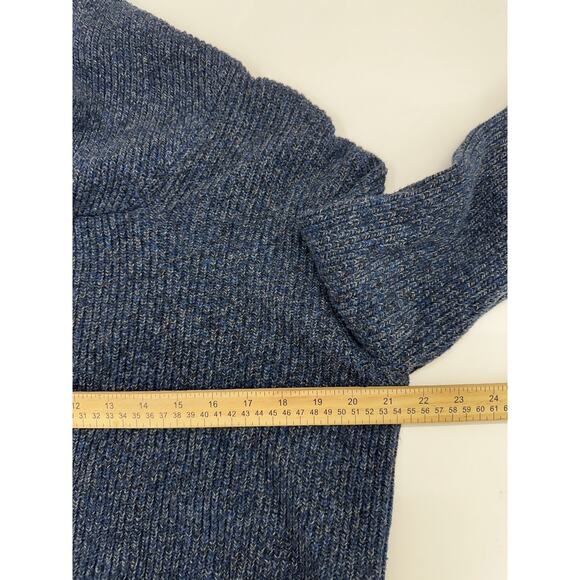 American Eagle Mens Sweater Size Medium Blue Wool Blend Athletic Fit Shawl Neck - Picture 7 of 10